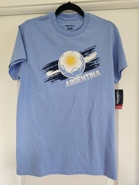 Icon Sports Argentina Soccer Graphic T-Shirt Shirt Blue Size S